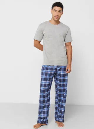 Men'S Foxbury Jersey Short Sleeve T-Shirt & Woven Pants 
