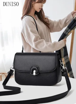 Compact Crossbody Bag for Women Waterproof Multipurpose Shoulder Bag Handbag for Travel Dating Shopping Retro Purse Bag with Detachable Strap Fashion Satchel 