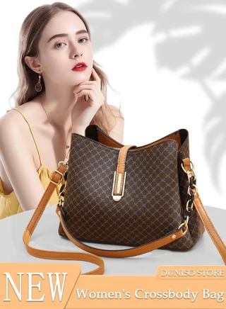 Women's Crossbody Bag with Removable Shoulder Strap Fashion Leather Shoulder Hand Bag Waterproof Tote Satchel Bag for Office Travel Elegant Daily Bag 