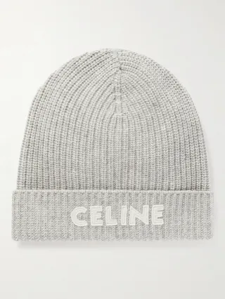 Logo-Embroidered Ribbed Wool Beanie