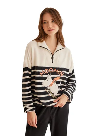 Moomin striped fleece pajamas 