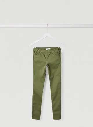 Girls Solid Jeggings Green 