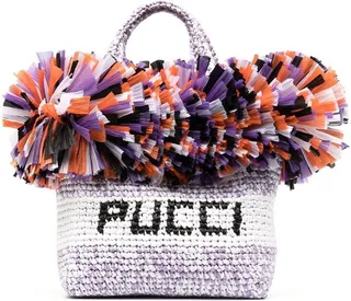 Medium Fringe-Trimmed Logo Tote Bag