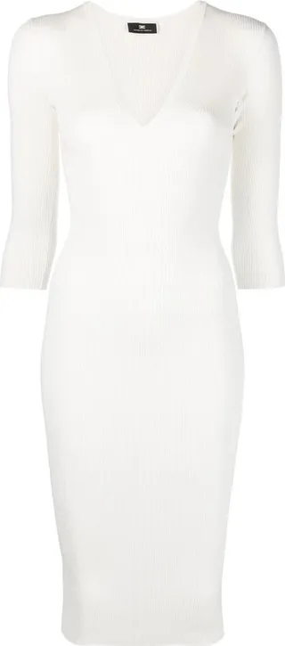 knitted V-neck dress