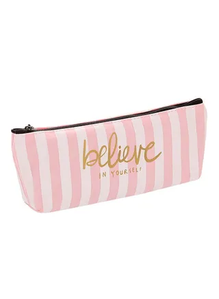 Striped Pencil Case Pink 