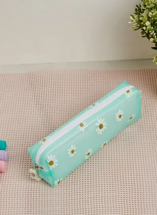 Green Daisy Pencil Case 