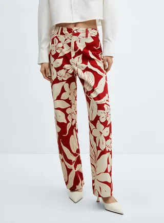 Printed High Waist Pants 