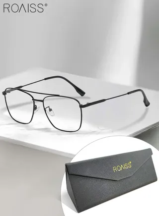 Blue Light Blocking Glasses Blue Light Filter Computer Reading Gaming TV Phones Oversized Eyeglasses Fashion Anti Eyestrain Headache Eyewear for Women Men Black 