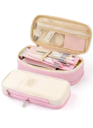 Large Capacity Pencil Case, Office College School Storage Bag, Large Capacity Storage Bag, Bag Rack Box Storage Box - Pink 
