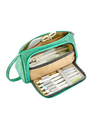 Big Capacity Pencil And Pen Case Green 