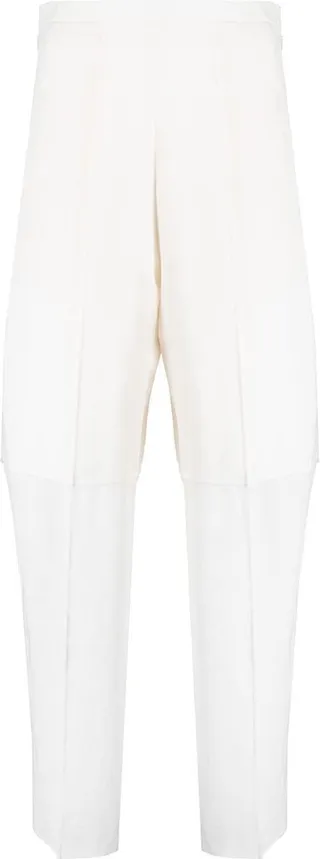 High-Waisted Pressed-Crease Straight-Leg Trousers