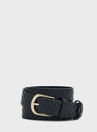 Two Pack  Weave Detail Belt Set