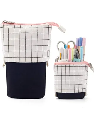 Canvas Pencil Case, Pencil Bag Big Capacity Pencil Pen Case Pouch Box Organizer Large Storage for Bullet Journal for Middle High School Office College Student Girl Women Adult Teen Gift 