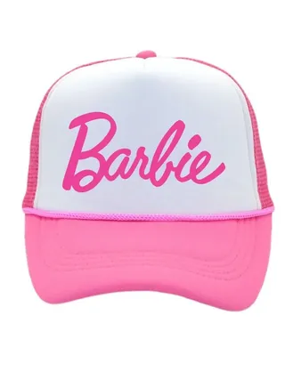 Cap Snapback Baseball Cap with Pink Embroidered Barbie Logo 