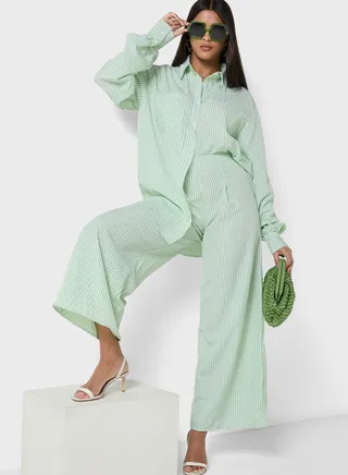 Stripe Flared Pants