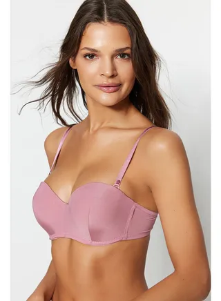 Dried Rose Polyamide Filled Strapless Bra with Detachable Straps THMSS23SU00001 