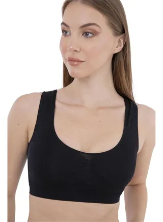 Carina Soft Ribbed Bra - black 