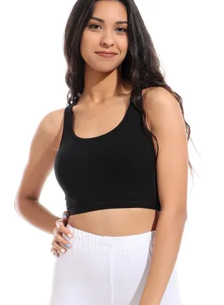 Mesery Full Coverage Non-wired Cross Back Sportive Bra For Women -blk 