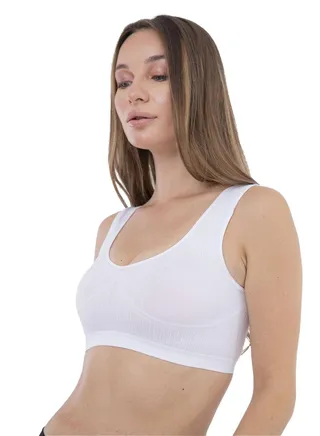 Carina Soft Ribbed Bra - white 