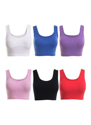 6-Piece Solid Soft Bra Set Multicolour 