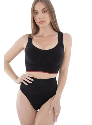 Carina Cotton Wireless Bra - black 