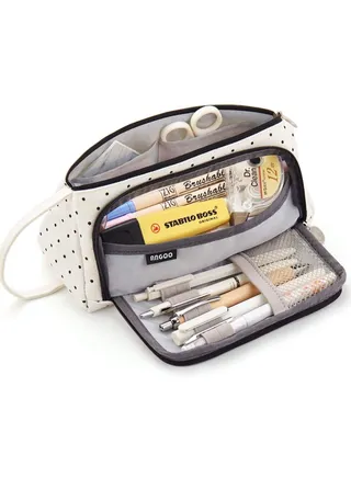 Big Capacity Pencil Case White 