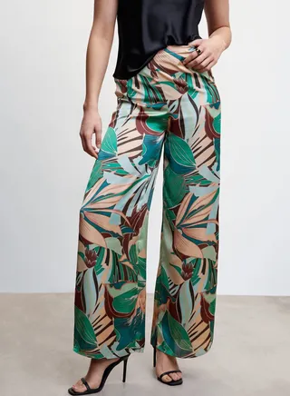 Wide Leg Printed Trouser