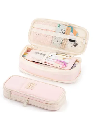 Large Capacity Pencil Case Cosmetic Bag Large Capacity Storage Bag With Zipper Suitable For School Office 