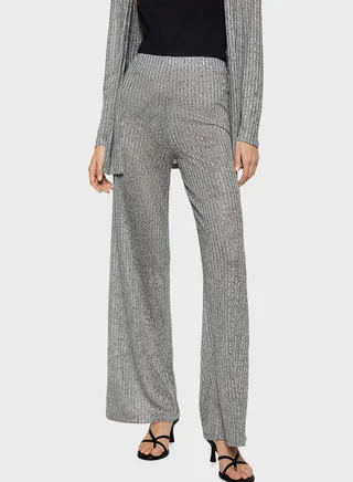 Ribbed Wide Leg Pants 
