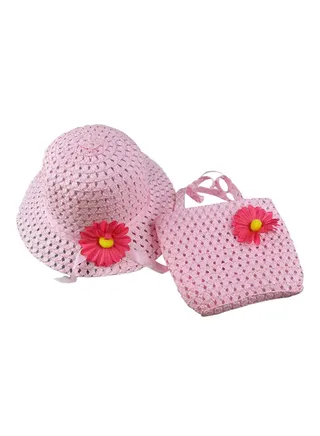 Little Princess Hat And Bag Set Light Pink 