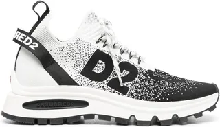 Knitted-Upper Low-Top Sneakers