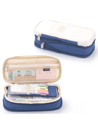 Pencil Bag Pen Case One Pieces, Large Capacity Students Stationery Pouch Pencil Holder Desk Organizer with Double Zipper, Portable Pencil Pouch for School Office Supplies. 