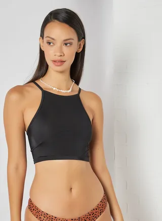 Strappy Back Bikini Top Black 