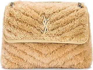 Saint Laurent Medium Shearling Niki Bag in Beige