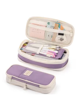 Large Capacity Pencil Case Cosmetic Bag Large Capacity Storage Bag With Zipper Suitable For School Office 