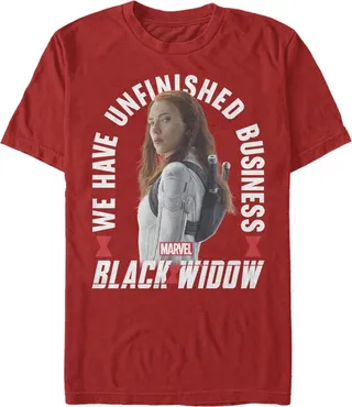 Men's Marvel Black Widow Business T-Shirt - Red - 3X Large