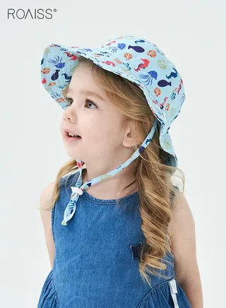 Children'S 2-Piece Sun Hat Adjustable Solid Color Sun Visor Quick Drying Beach Hat 