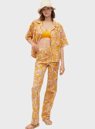 High Waist Printed Pants 