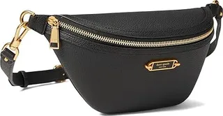 Kate Spade New York Gramercy Pebbled Leather Medium Belt Bag (Black) Handbags