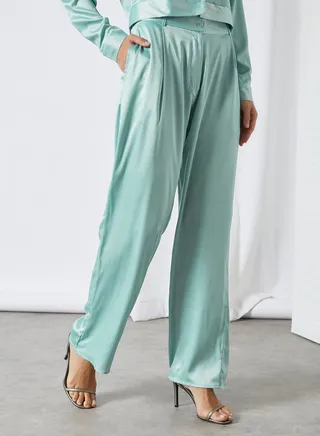Straight Fit Pants Green 