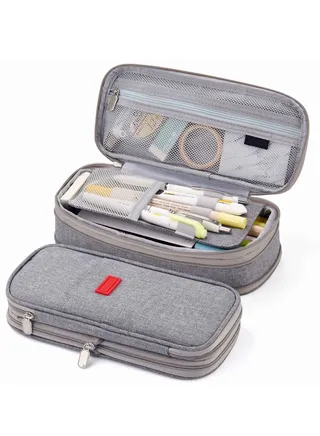 Large Capacity Pencil Case Cosmetic Bag Large Capacity Storage Bag With Zipper Suitable For School Office 