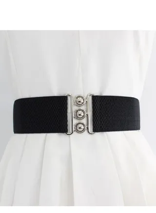 Wide Belt For Women Slimming Waist Belt With Metal Buckle Luxury Woman Waistband High Elastic Waist Belt For Waist Decor 