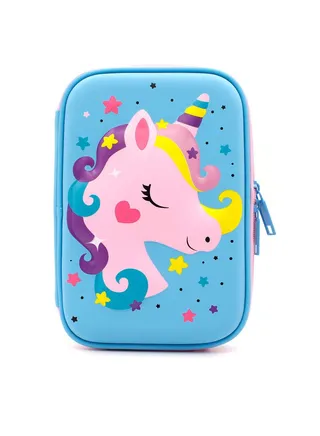 Pencil Case Lovely EVA Unicorn Pen Pouch Stationery Box 3D Cartoon Large Capacity Multi Compartment Pencil Pouch Storage Bag with Zipper Pencil Box Pouch Holder Organizer for Students Girls 