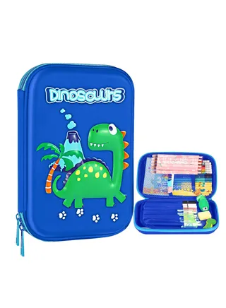 Pencil Case, Dinosaur Stationery Set for Kids, Pencil Box Organizer with Compartment, Pen Holder Pencil Storage Bag, School Supplies for Kids Back to School Gifts 