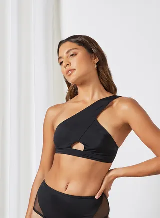 Cut-Out Detail Bikini Top Black 