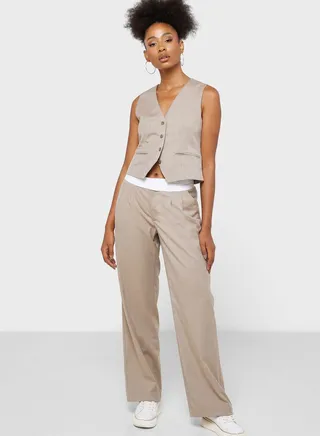 High Waist Straight Pants 