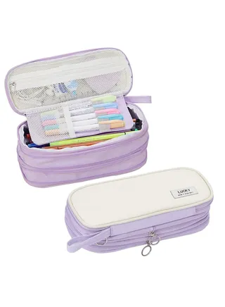 Pencil Case, Big Capacity Pencil Case, Organizer for Girls Kids Adults Women Zipper Pencil Pouch Aesthetic Large Pen Case with Handle for School Office 