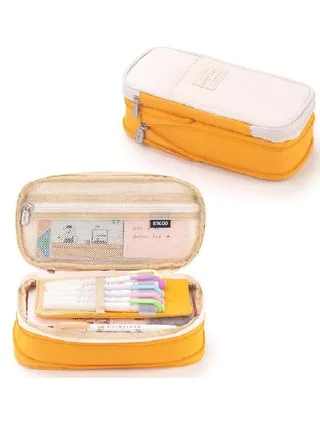 Pencil Bag Pen Case One Pieces, Large Capacity Students Stationery Pouch Pencil Holder Desk Organizer with Double Zipper, Portable Pencil Pouch for School Office Supplies. 