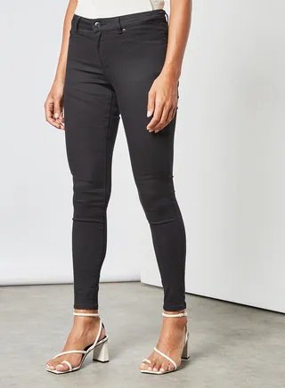 Basic Slim Fit Pants Black 
