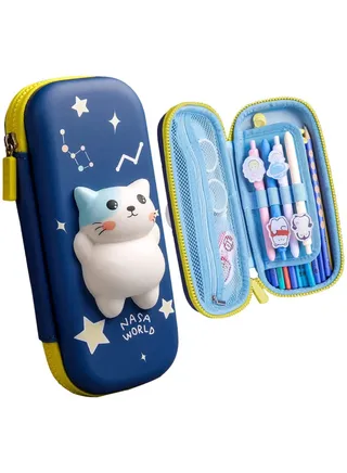 Pencil Case for Boys Girls 3D Decompression Pen Case Large Aesthetic Pencilcase with Compartments Big Capacity Pencil Pouch Cute Pen Bag Office Box Organizer for Secondary School 